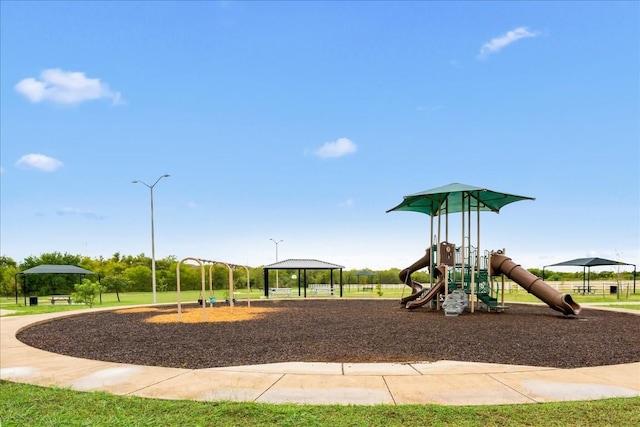 view of play area with a gazebo