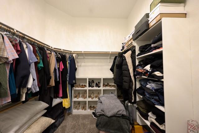 spacious closet with carpet flooring