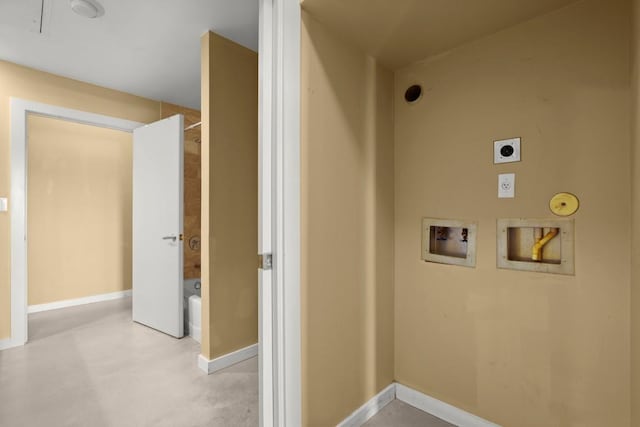 clothes washing area featuring washer hookup and hookup for an electric dryer