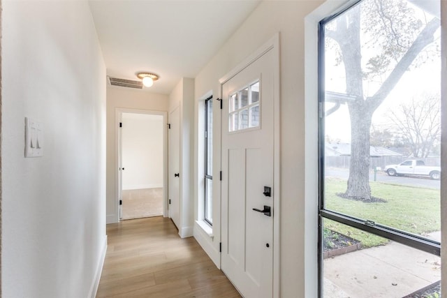 entryway featuring light wood-type flooring