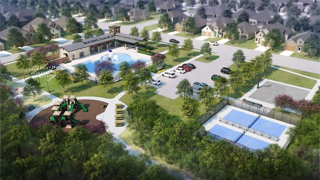 223 Spirit St, Elgin, TX 78621 - aerial view of residential area with a pool