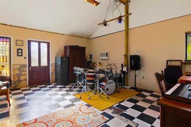 interior space with vaulted ceiling