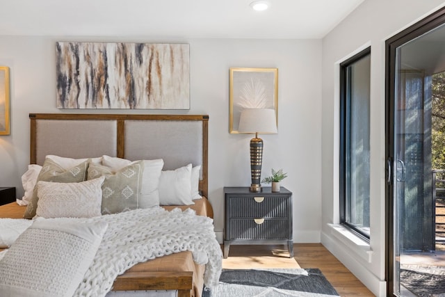 bedroom featuring light hardwood / wood-style floors