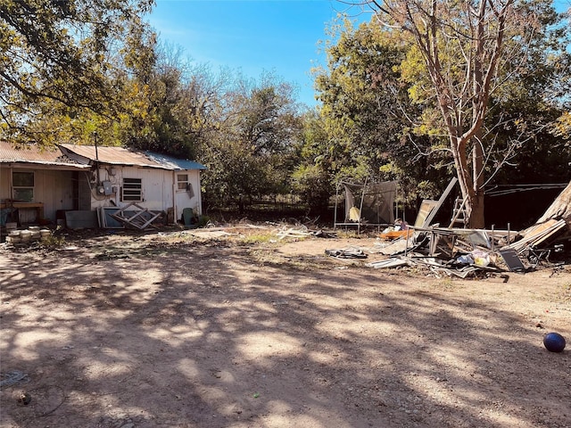 view of yard with a trampoline