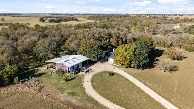 aerial view featuring a rural view