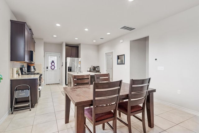 view of tiled dining room