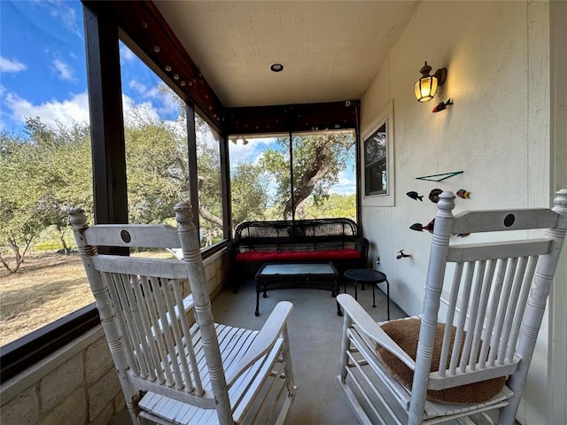 view of sunroom