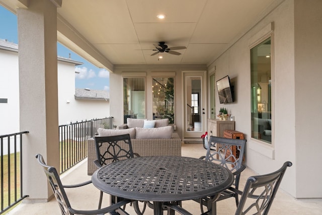 view of patio / terrace with ceiling fan