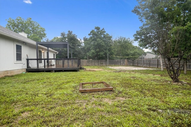 view of yard featuring a deck