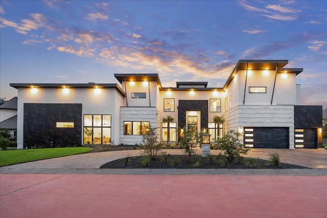 contemporary house with a garage