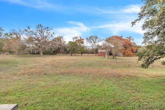 view of yard with a rural view