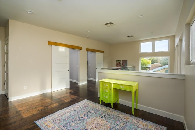 interior space featuring dark wood-type flooring