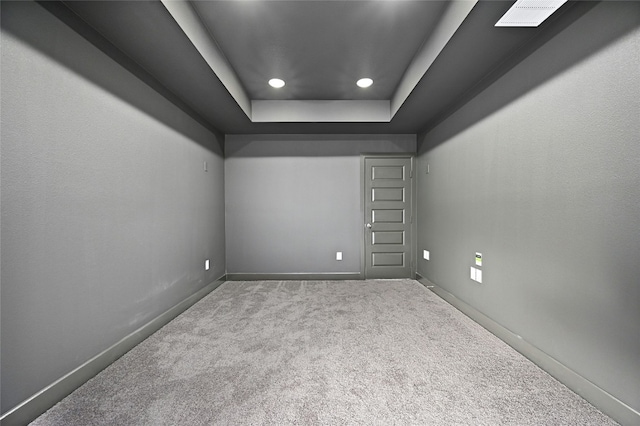 149 Golden Sage Ave, Georgetown, TX 78633 - spare room featuring carpet floors, a raised ceiling, and recessed lighting