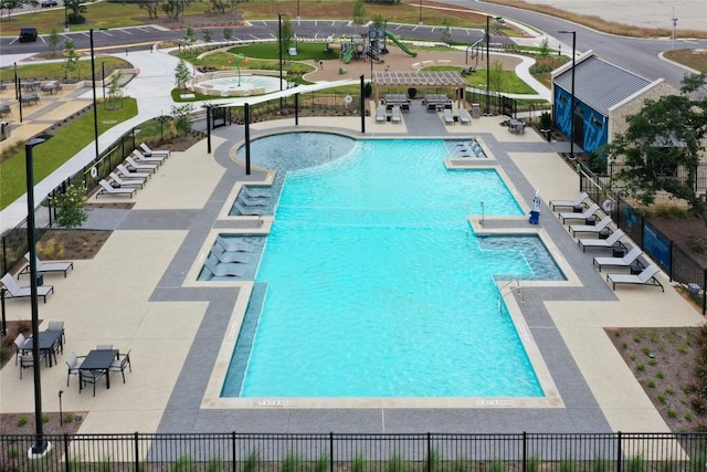 149 Golden Sage Ave, Georgetown, TX 78633 - community pool featuring a patio area