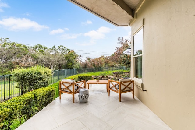 view of patio / terrace featuring an outdoor hangout area