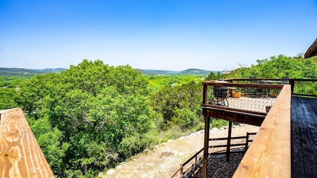 exterior space featuring a mountain view