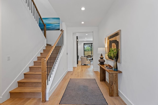 entrance foyer featuring light hardwood / wood-style flooring