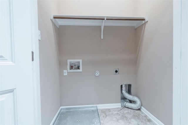 laundry area with hookup for an electric dryer, washer hookup, and gas dryer hookup