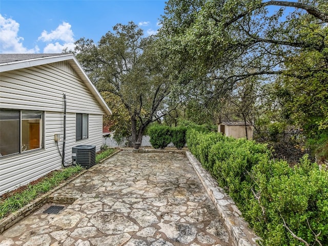 view of patio featuring central AC unit