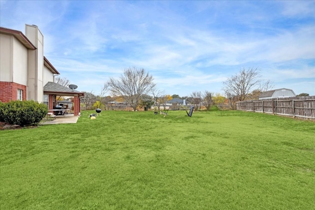 view of yard with a gazebo