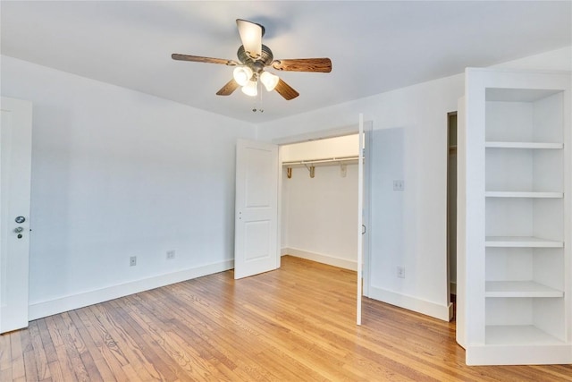 1721 Palma Plz, Austin, TX 78703 - unfurnished bedroom featuring light wood-type flooring, a closet, and a ceiling fan