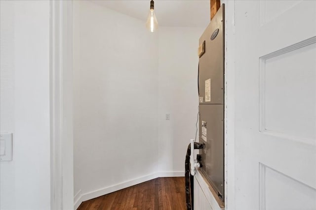 washroom with dark hardwood / wood-style floors