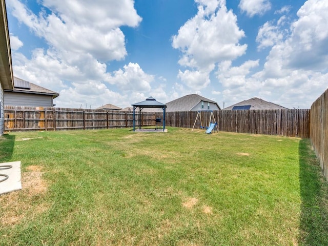 view of yard featuring a gazebo