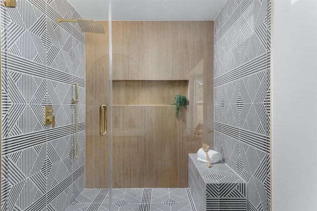 bathroom featuring walk in shower