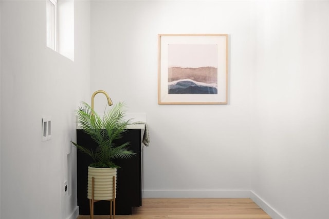 hallway with light wood-type flooring