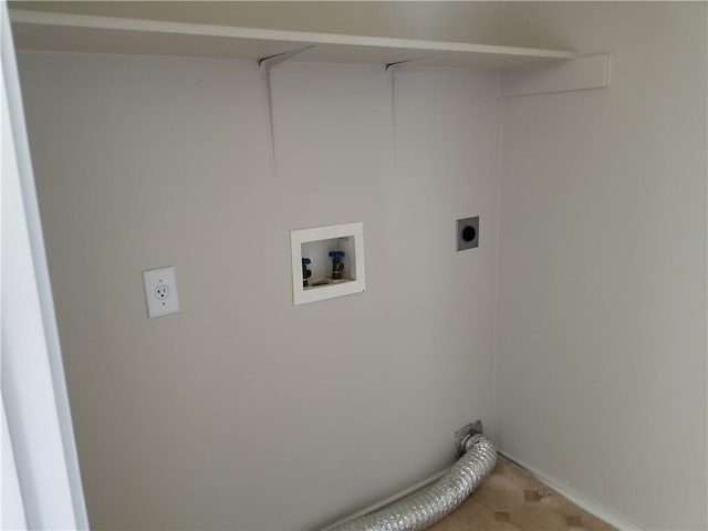 laundry room featuring hookup for an electric dryer and hookup for a washing machine