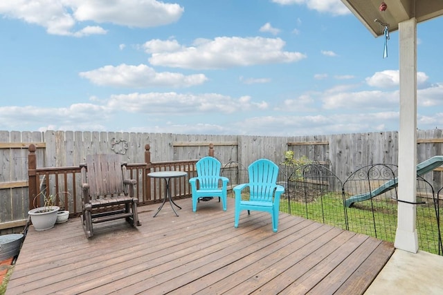 view of wooden deck