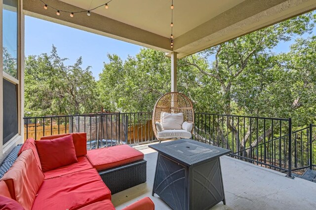 view of patio featuring an outdoor living space