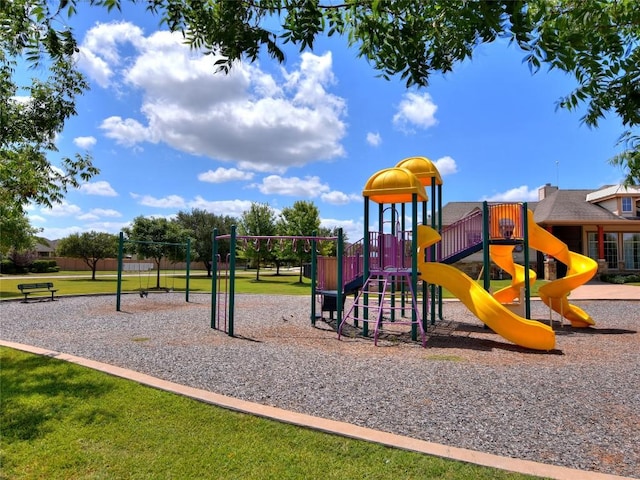 view of play area featuring a yard