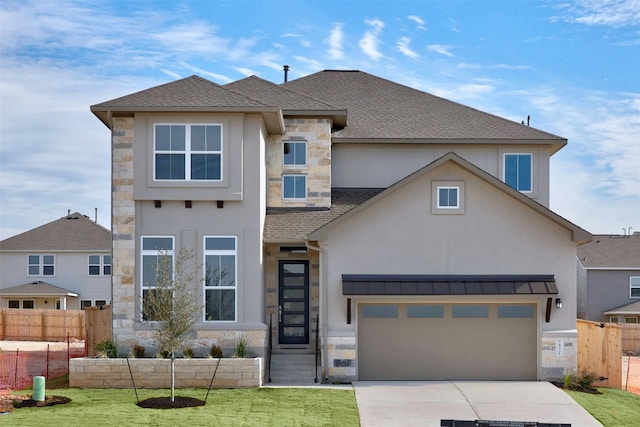 view of front of property with a front yard