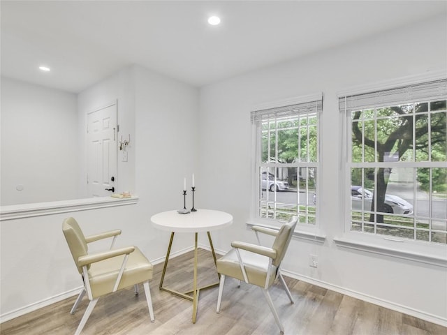 sitting room featuring hardwood / wood-style flooring