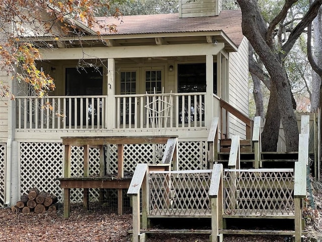 rear view of house with a porch