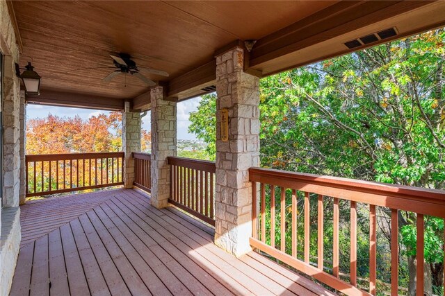 504 River Down Rd, Georgetown, TX 78628 - deck featuring ceiling fan
