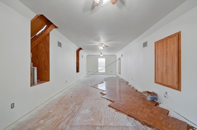 13000 Grubstake Gulch St, Bee Cave, TX 78738 - unfurnished living room with a ceiling fan and light wood-style floors