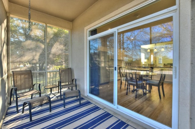 view of sunroom