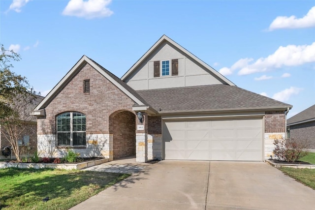 view of front of house with a garage