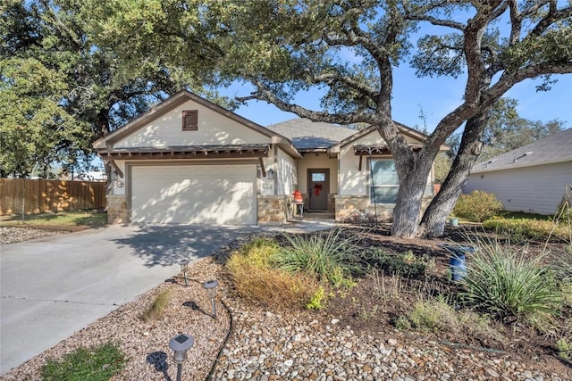 ranch-style home with a garage