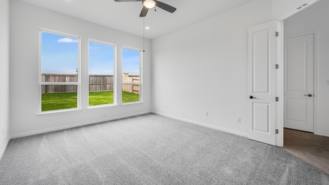 113 Golden Sage Ave, Georgetown, TX 78633 - spare room with carpet floors, a ceiling fan, and recessed lighting