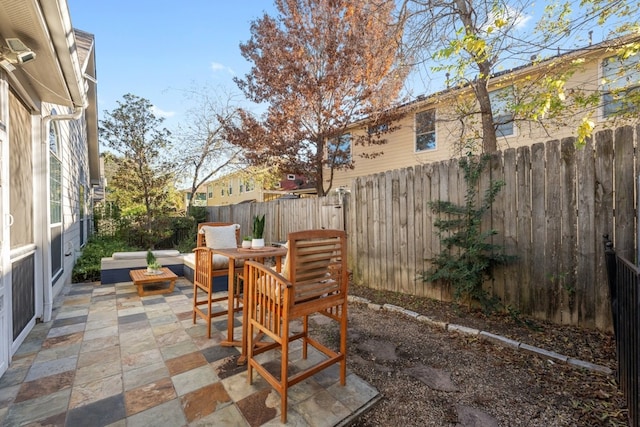 view of patio / terrace featuring a fenced backyard