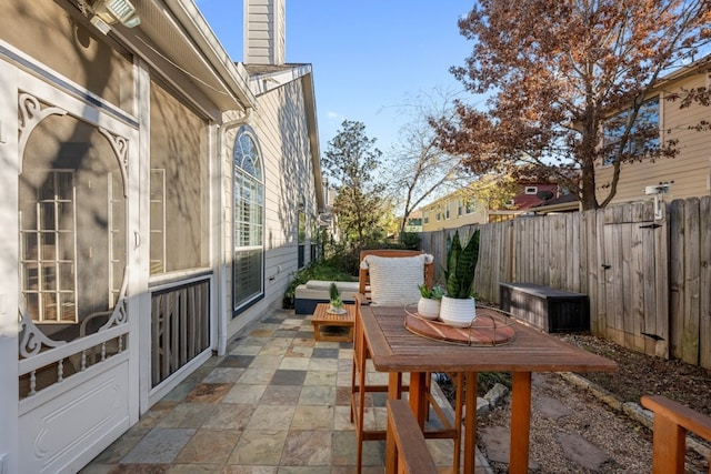 view of patio / terrace featuring a fenced backyard