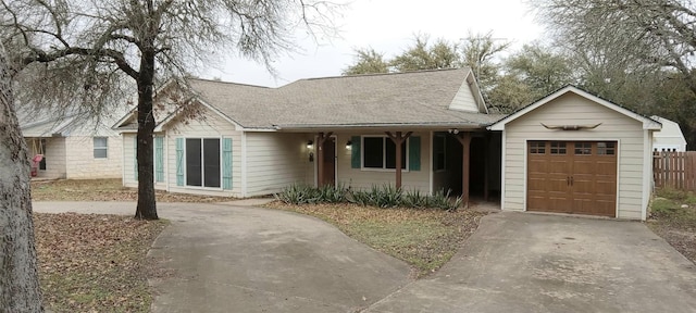 view of front facade with a garage