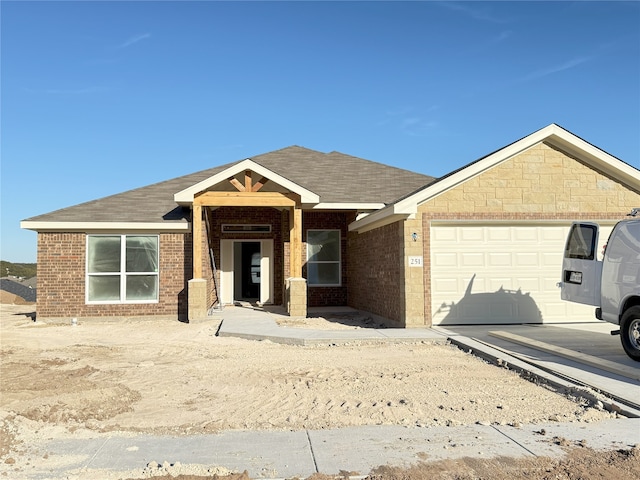 view of front of house with a garage