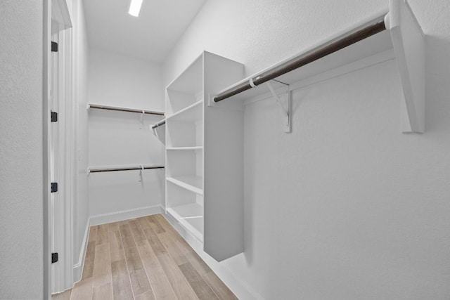 spacious closet featuring light wood-type flooring