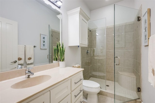 7302 Matisse Pointe Dr, Jonestown, TX 78645 - bathroom with vanity, a stall shower, and toilet