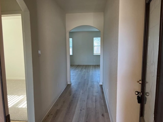 hallway featuring light hardwood / wood-style floors