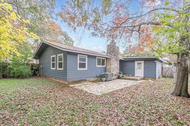 back of house featuring a patio and central AC unit